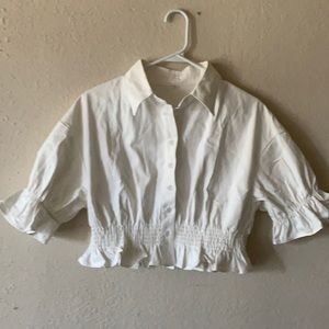 Cute collared white top